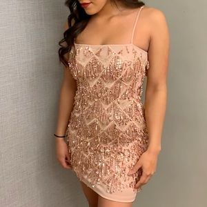 Pink sequins mini dress